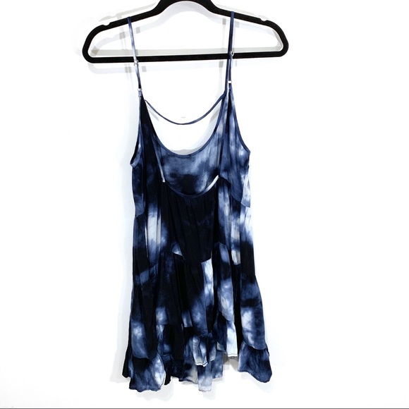 Brandy Melville Blue Tie-Dyed Tiered Dress - Picture 4 of 8